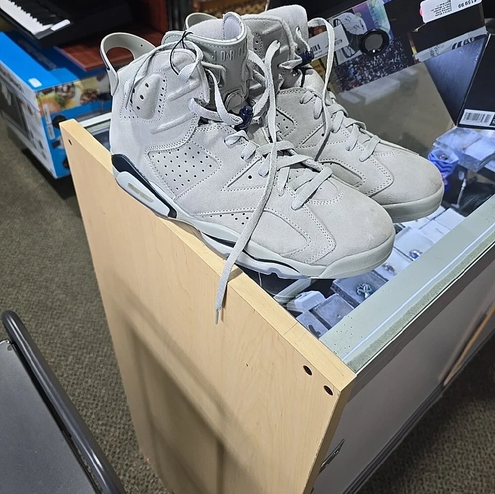 Jordan Men’s Suede High-Top Sneakers in Light Gray 6 Retro Georgetown